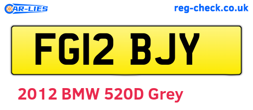 FG12BJY are the vehicle registration plates.