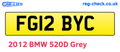 FG12BYC are the vehicle registration plates.