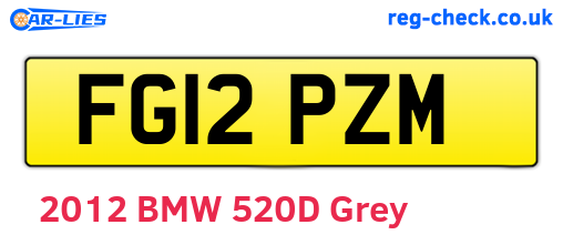 FG12PZM are the vehicle registration plates.