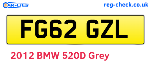 FG62GZL are the vehicle registration plates.