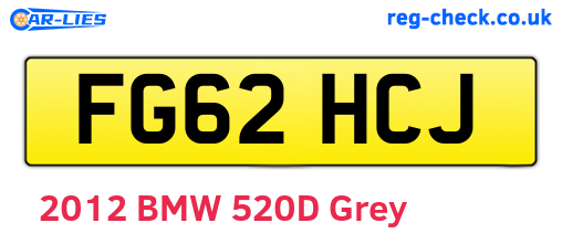 FG62HCJ are the vehicle registration plates.