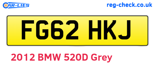 FG62HKJ are the vehicle registration plates.