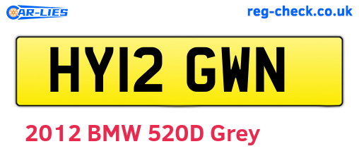 HY12GWN are the vehicle registration plates.