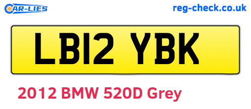 LB12YBK are the vehicle registration plates.
