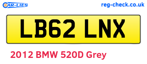 LB62LNX are the vehicle registration plates.