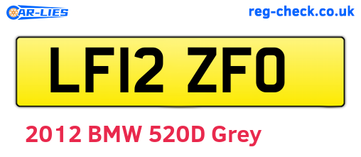 LF12ZFO are the vehicle registration plates.