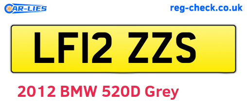 LF12ZZS are the vehicle registration plates.