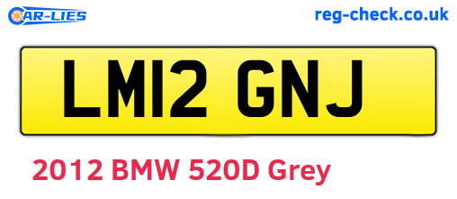 LM12GNJ are the vehicle registration plates.