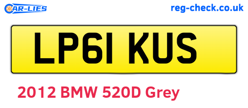 LP61KUS are the vehicle registration plates.