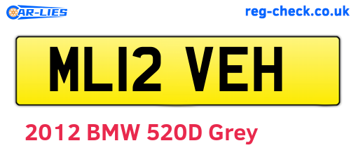 ML12VEH are the vehicle registration plates.