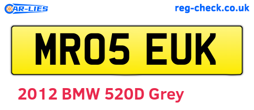 MR05EUK are the vehicle registration plates.