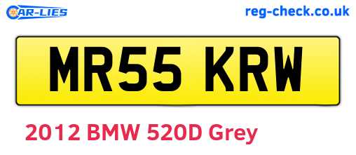 MR55KRW are the vehicle registration plates.