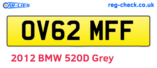 OV62MFF are the vehicle registration plates.