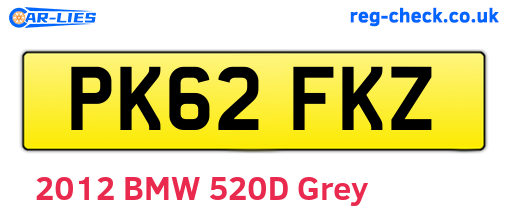 PK62FKZ are the vehicle registration plates.
