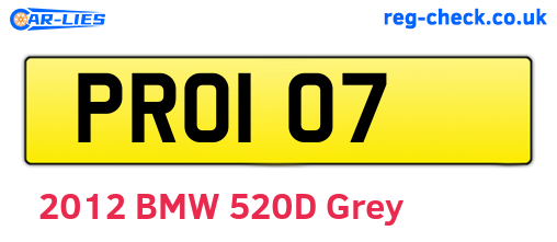 PRO107 are the vehicle registration plates.