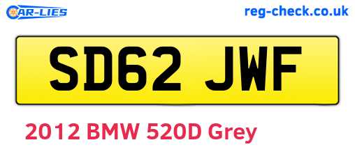 SD62JWF are the vehicle registration plates.