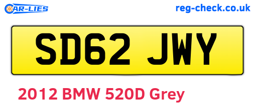 SD62JWY are the vehicle registration plates.