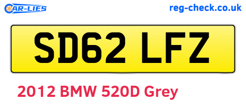 SD62LFZ are the vehicle registration plates.