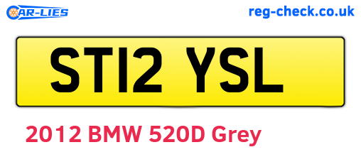 ST12YSL are the vehicle registration plates.