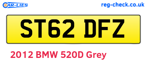 ST62DFZ are the vehicle registration plates.
