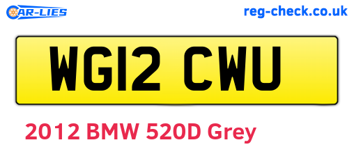 WG12CWU are the vehicle registration plates.