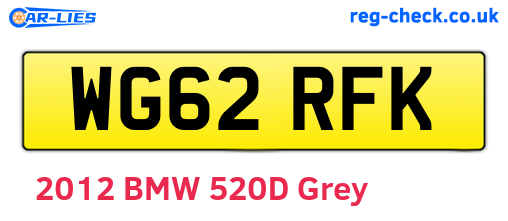 WG62RFK are the vehicle registration plates.