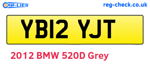 YB12YJT are the vehicle registration plates.