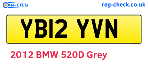 YB12YVN are the vehicle registration plates.