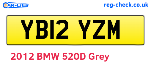 YB12YZM are the vehicle registration plates.