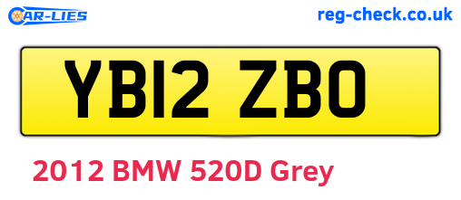 YB12ZBO are the vehicle registration plates.
