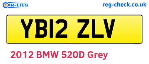 YB12ZLV are the vehicle registration plates.