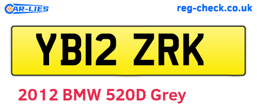 YB12ZRK are the vehicle registration plates.