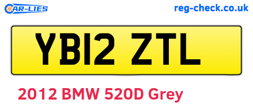 YB12ZTL are the vehicle registration plates.