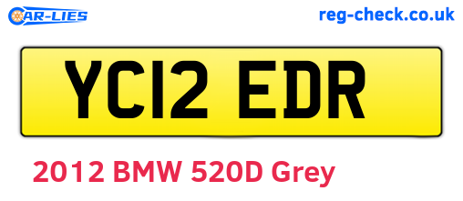 YC12EDR are the vehicle registration plates.