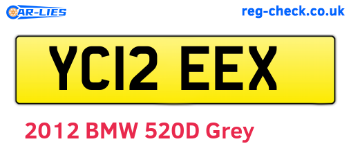 YC12EEX are the vehicle registration plates.