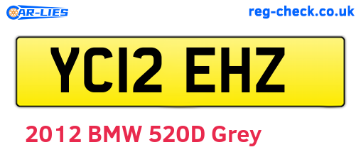 YC12EHZ are the vehicle registration plates.