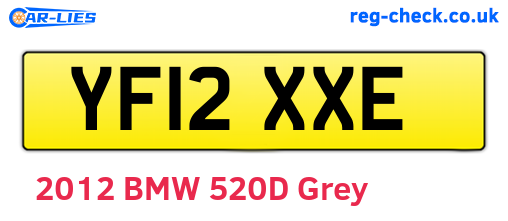 YF12XXE are the vehicle registration plates.