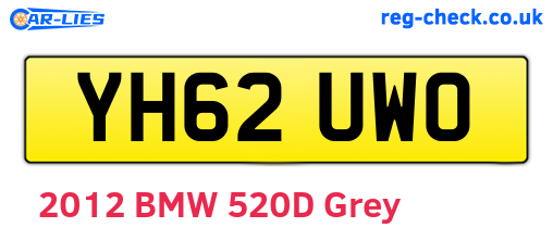 YH62UWO are the vehicle registration plates.