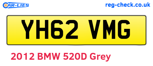 YH62VMG are the vehicle registration plates.