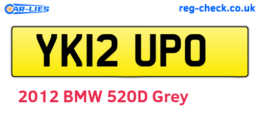 YK12UPO are the vehicle registration plates.