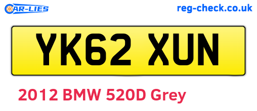 YK62XUN are the vehicle registration plates.