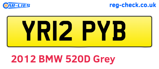 YR12PYB are the vehicle registration plates.