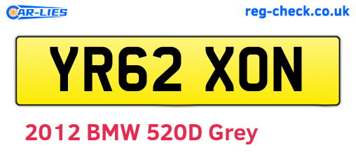 YR62XON are the vehicle registration plates.