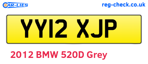YY12XJP are the vehicle registration plates.