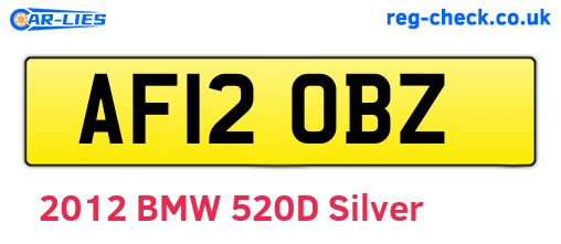 AF12OBZ are the vehicle registration plates.