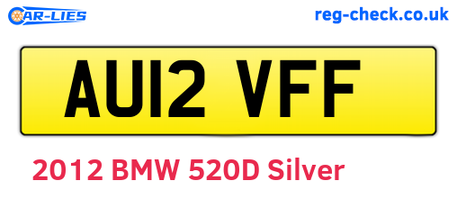 AU12VFF are the vehicle registration plates.