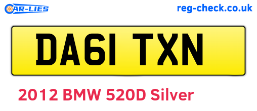 DA61TXN are the vehicle registration plates.
