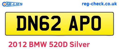 DN62APO are the vehicle registration plates.