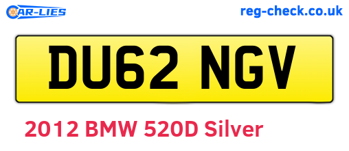 DU62NGV are the vehicle registration plates.