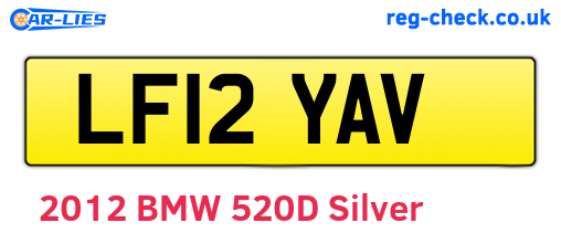 LF12YAV are the vehicle registration plates.